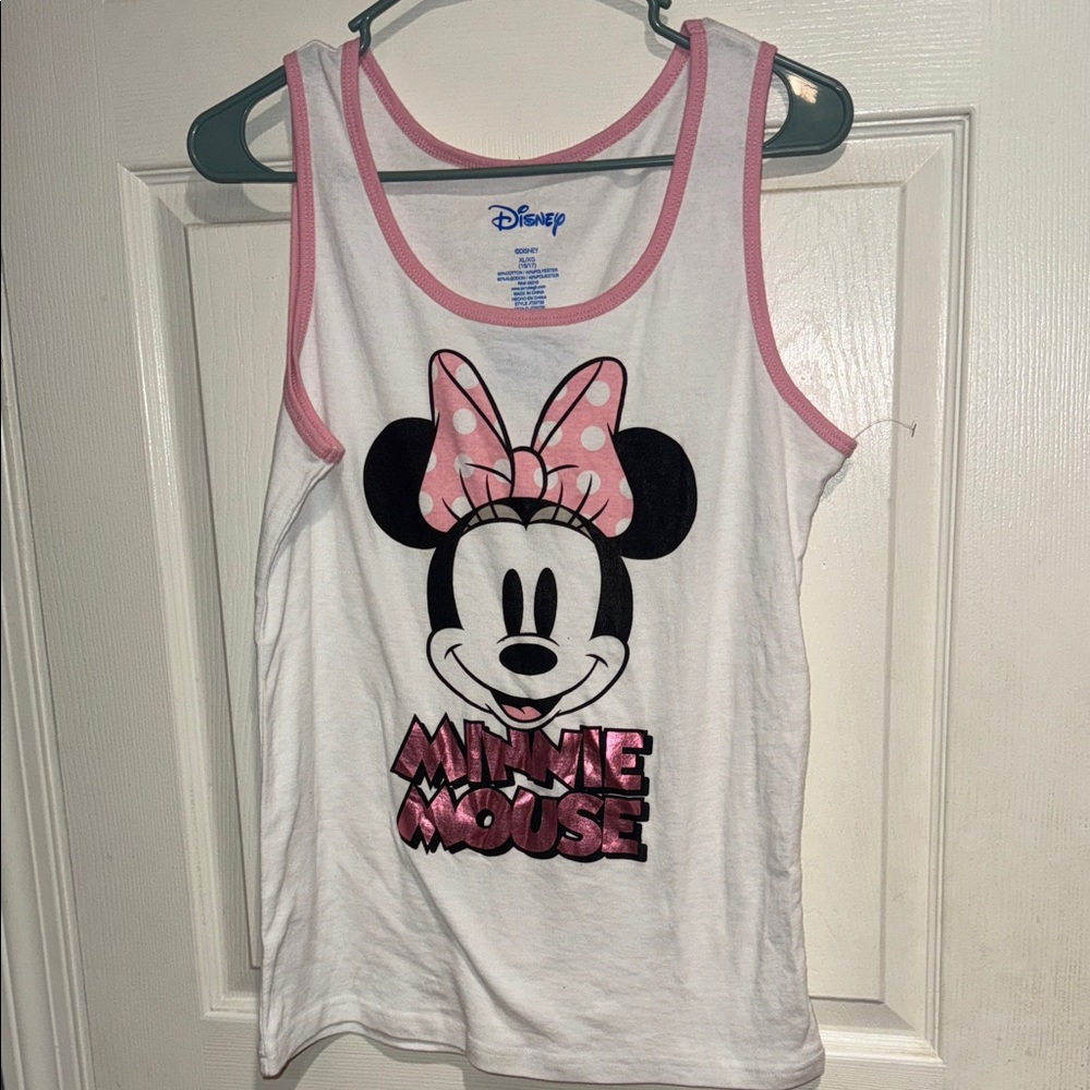 Disney Minnie Mouse White & Pink Tank Top